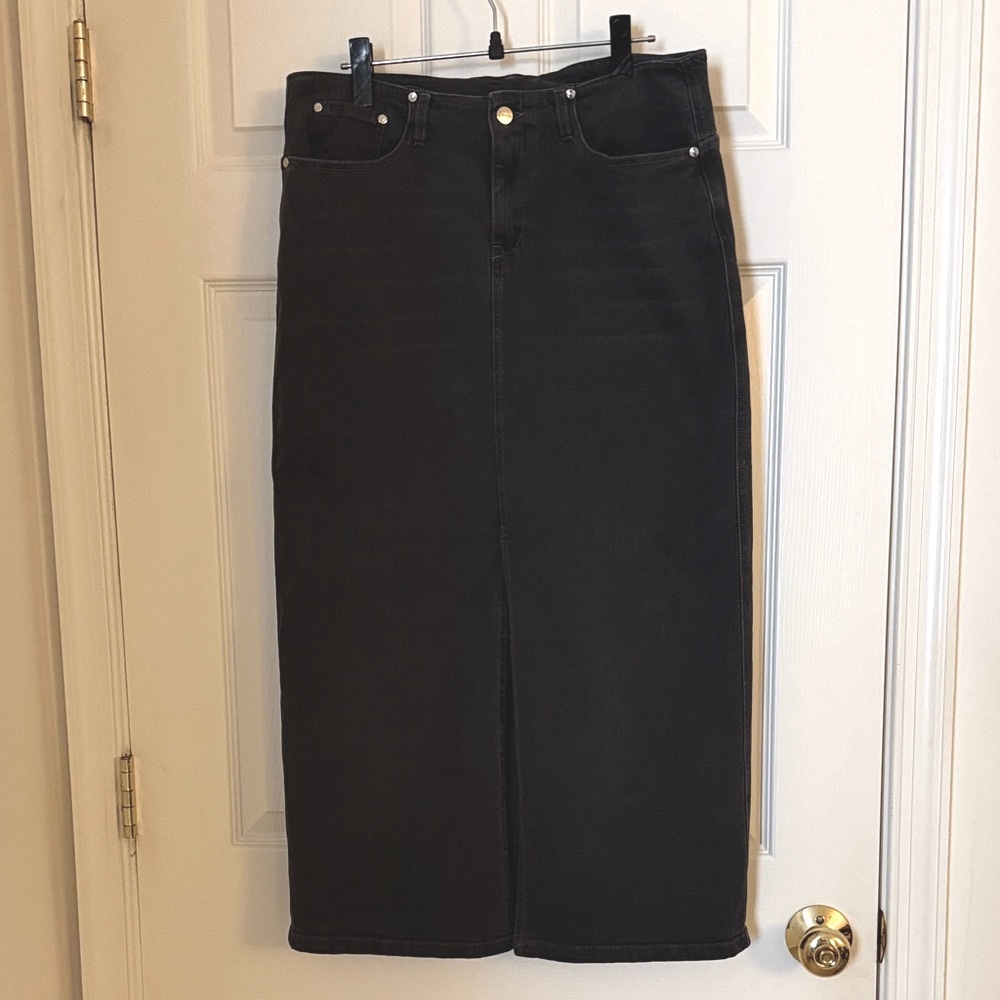 Djerf Avenue Charcoal Denim Maxi Skirt